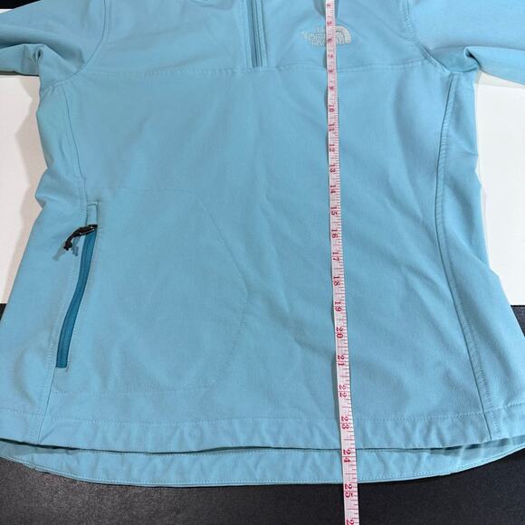 The North Face Apex Jacket 1/4 Zip Pullover Womens Small Light Blue Soft Shell - Picture 12 of 16